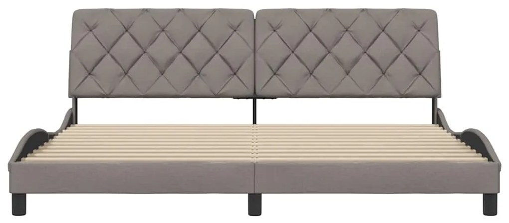 Cama sem colchão 200x200 cm tecido cinzento-acastanhado