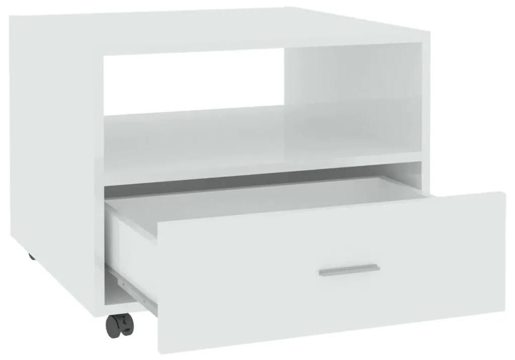 Mesa de centro 55x55x40 cm madeira processada branco brilhante