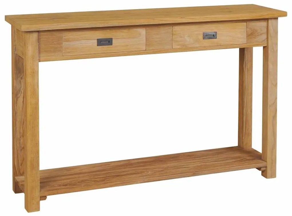 Mesa consola de teca maciça 120x30x80 cm