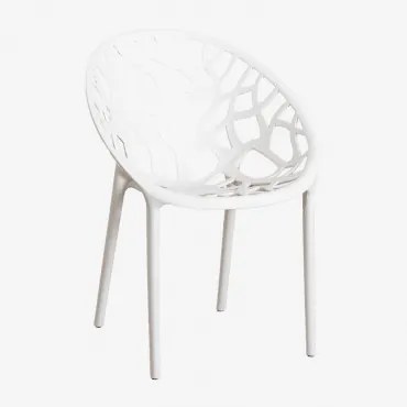 Pack De 4 Cadeiras De Jardim Empilháveis Em Polipropileno Ores Gardénia Branco - Sklum