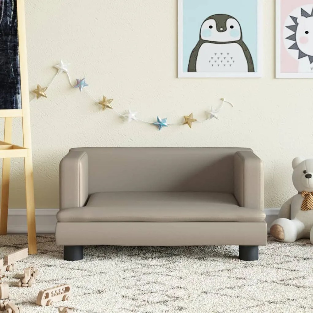 Sofá infantil 60x40x30 cm couro artificial cappuccino