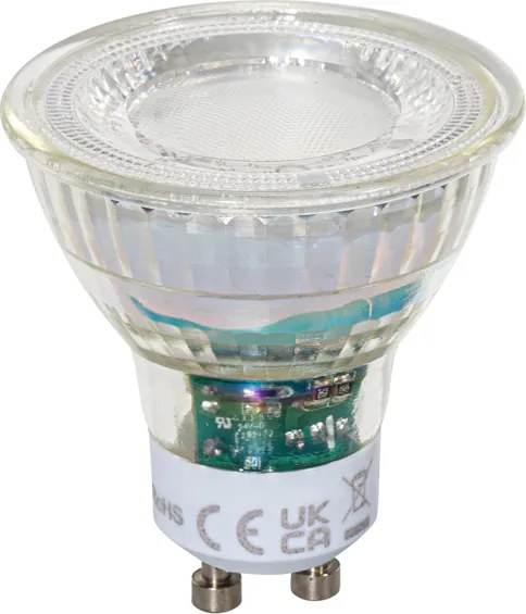 Conjunto de 5 lâmpadas LED GU10 50mm reguláveis transparente 2,5W 450 lm 3000K