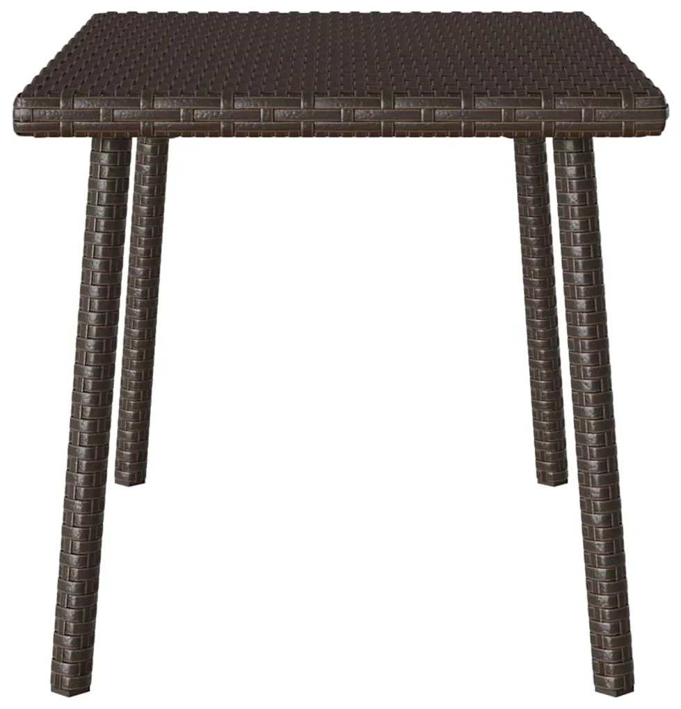 Mesa de centro de jardim retangular 60x40x37cm vime PE castanho
