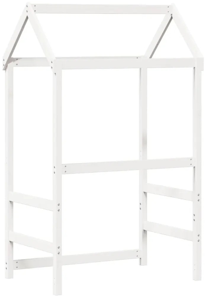 Telhado de cama infantil 108x70x176,5 cm pinho maciço branco