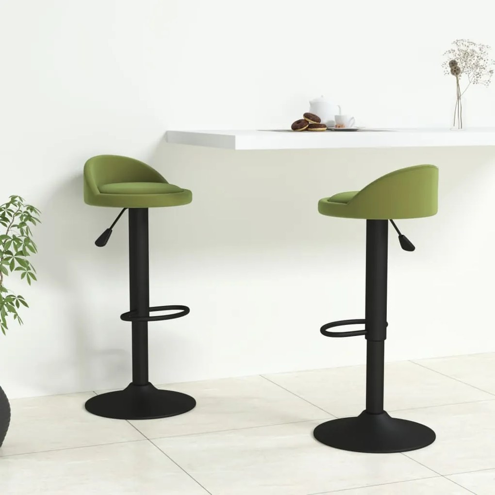 vidaXL Bancos de bar 2 pcs veludo verde-claro