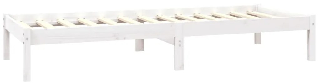 Estrutura de cama pequena solteiro 75x190cm pinho maciço branco