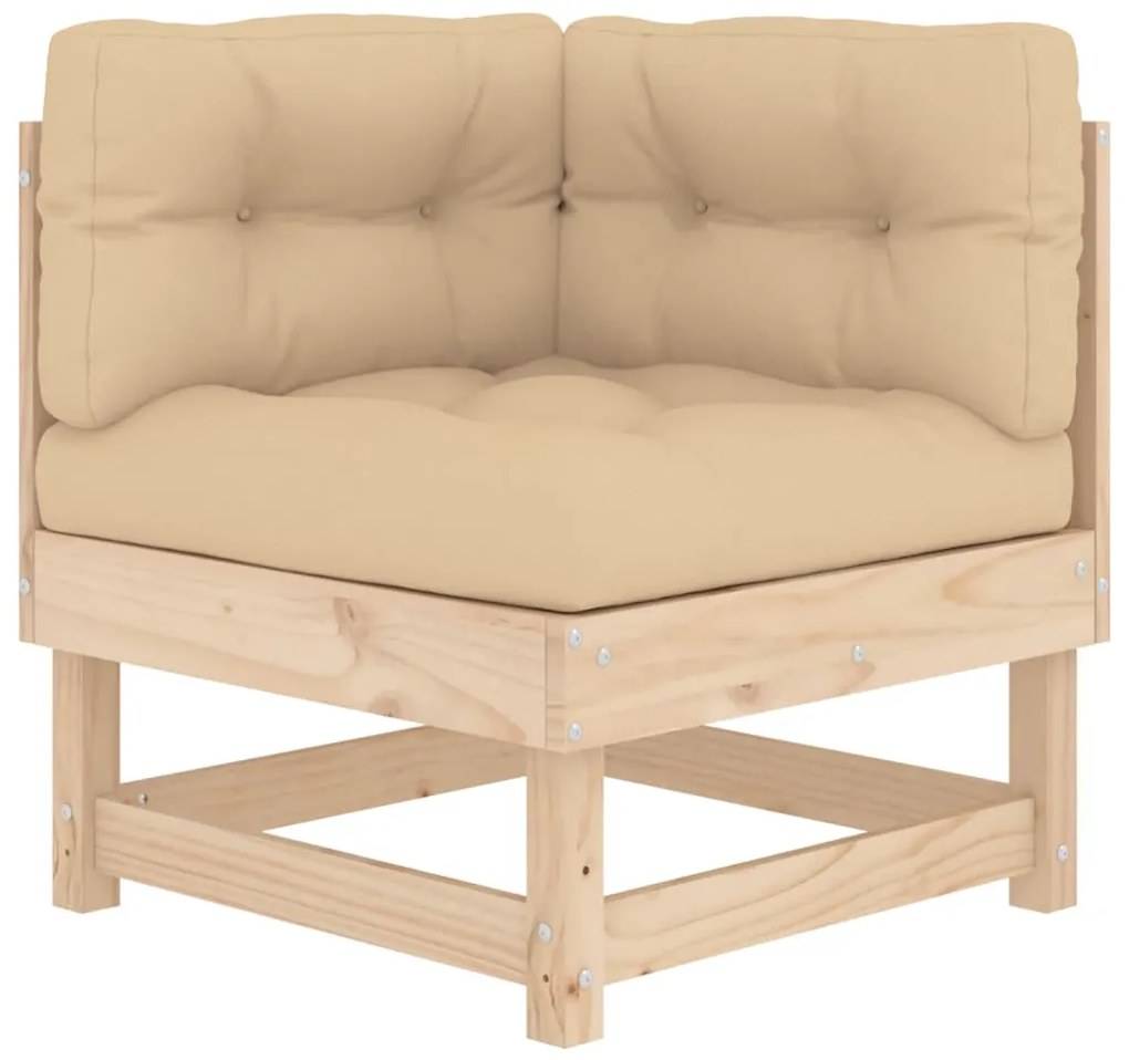 8 pcs conjunto lounge jardim c/ almofadões madeira maciça