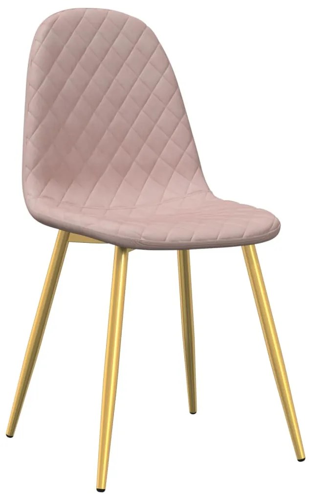 Cadeiras de jantar 4 pcs veludo rosa