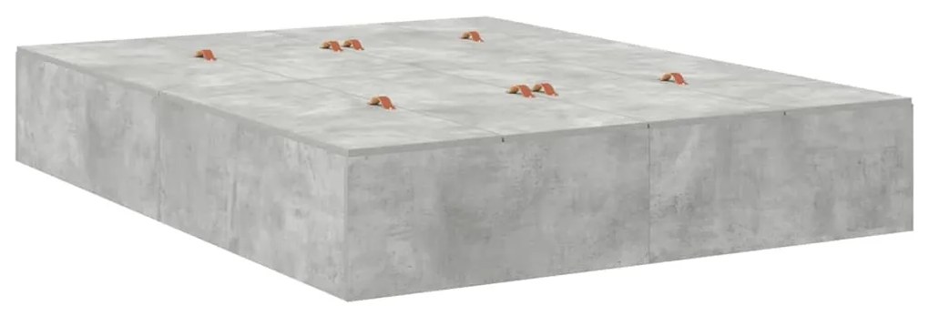 Cama com armazenamento Cinza Betão 135 x 190 cm