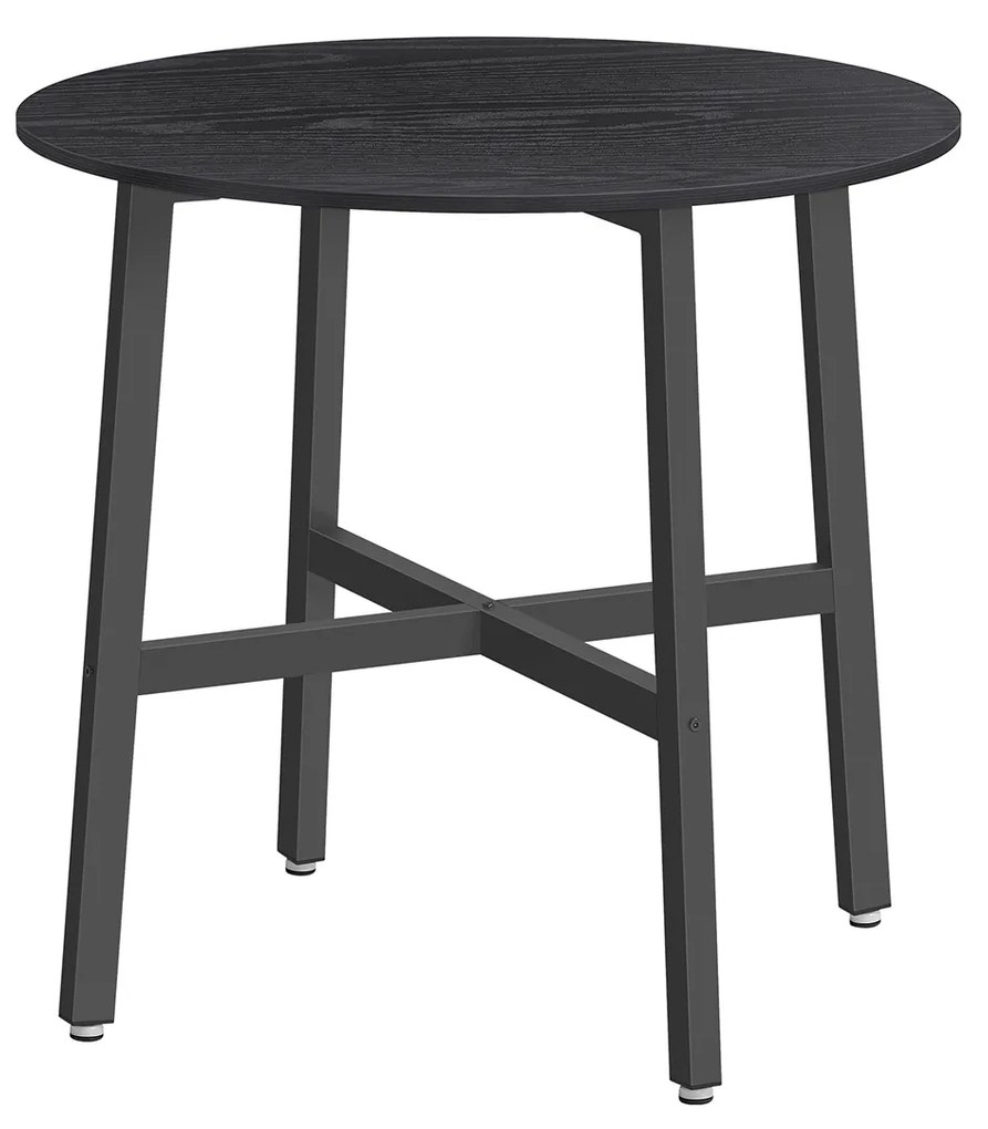 Mesa jantar de cozinha, sala redonda 80 x 75 cm Preta