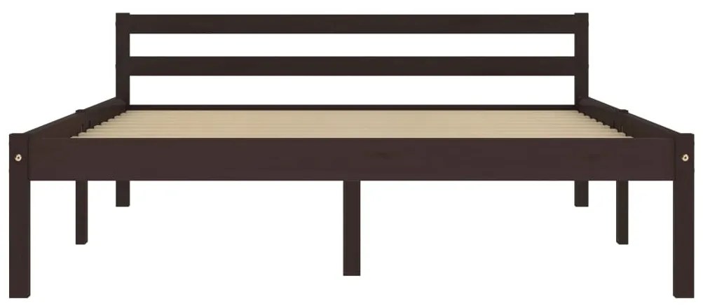 Estrutura de cama 120x200 cm pinho maciço castanho-escuro