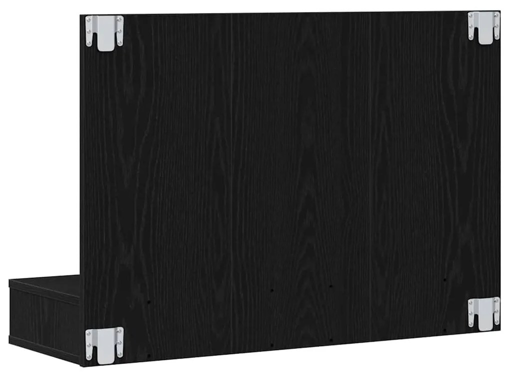 Armário de Espelho LED vidaXL em Carvalho Preto - 90x31,5x62 cm
