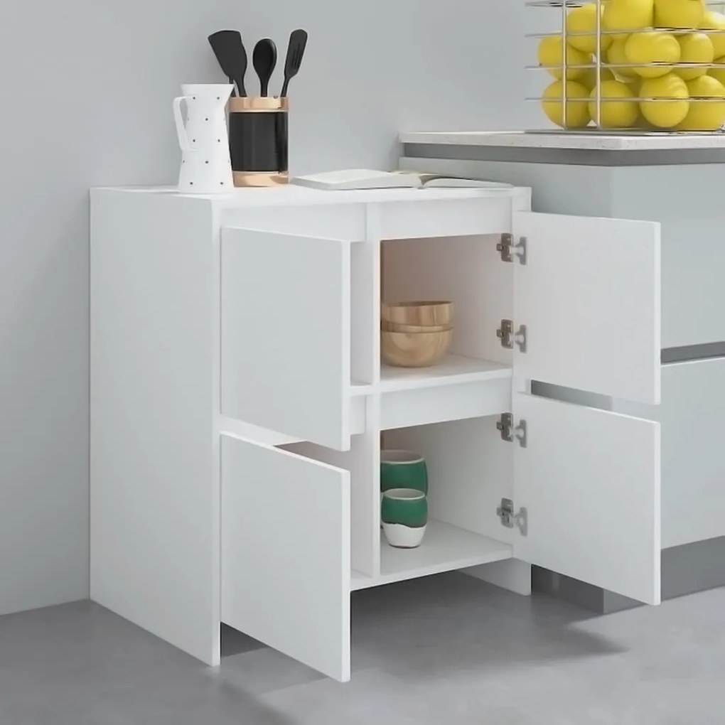 Aparadores 2 pcs 70x41x75 cm derivados de madeira branco