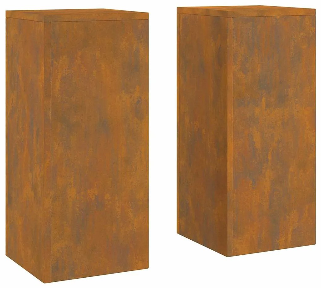 Suportes de Plantas Externos Pilar 2 pcs 24x24x55 cm Aço em Tempo de C