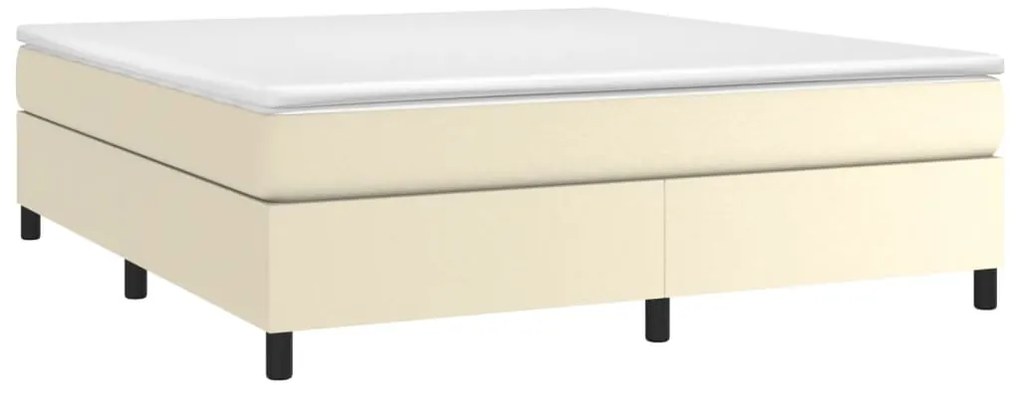 Estrutura de cama 160x200 cm couro artificial cor crème
