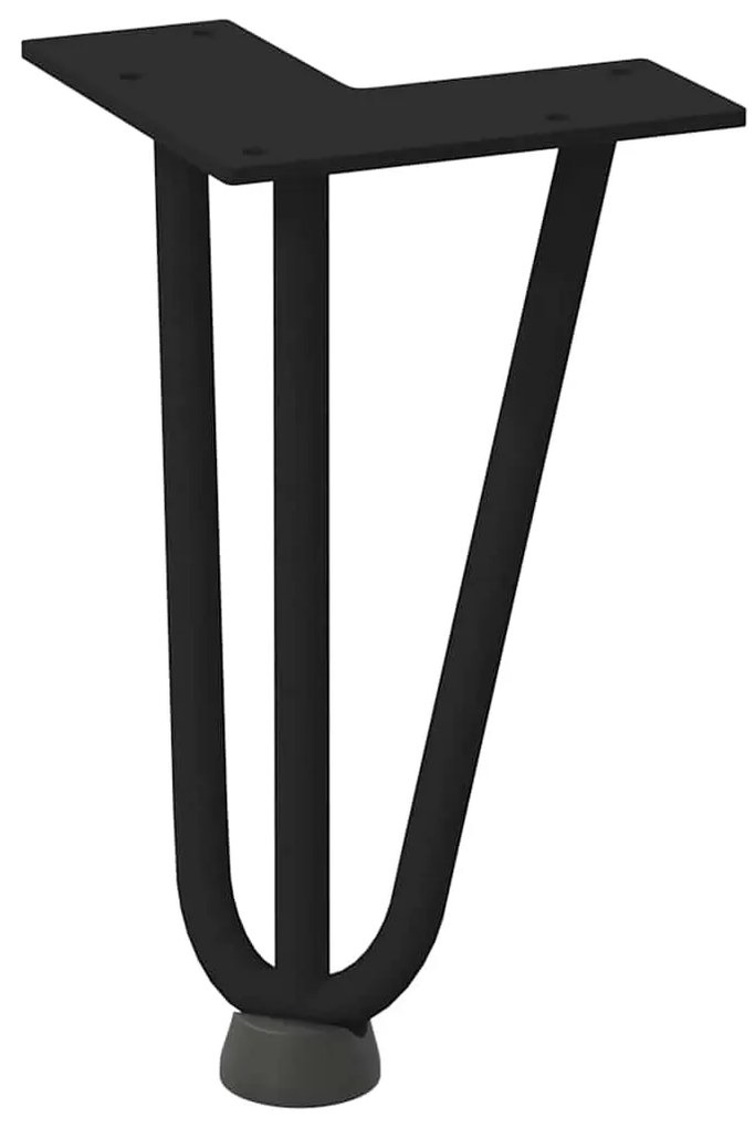 Pernas de grampo para mesa de centro 4 peças pretas 20 cm aço maciço