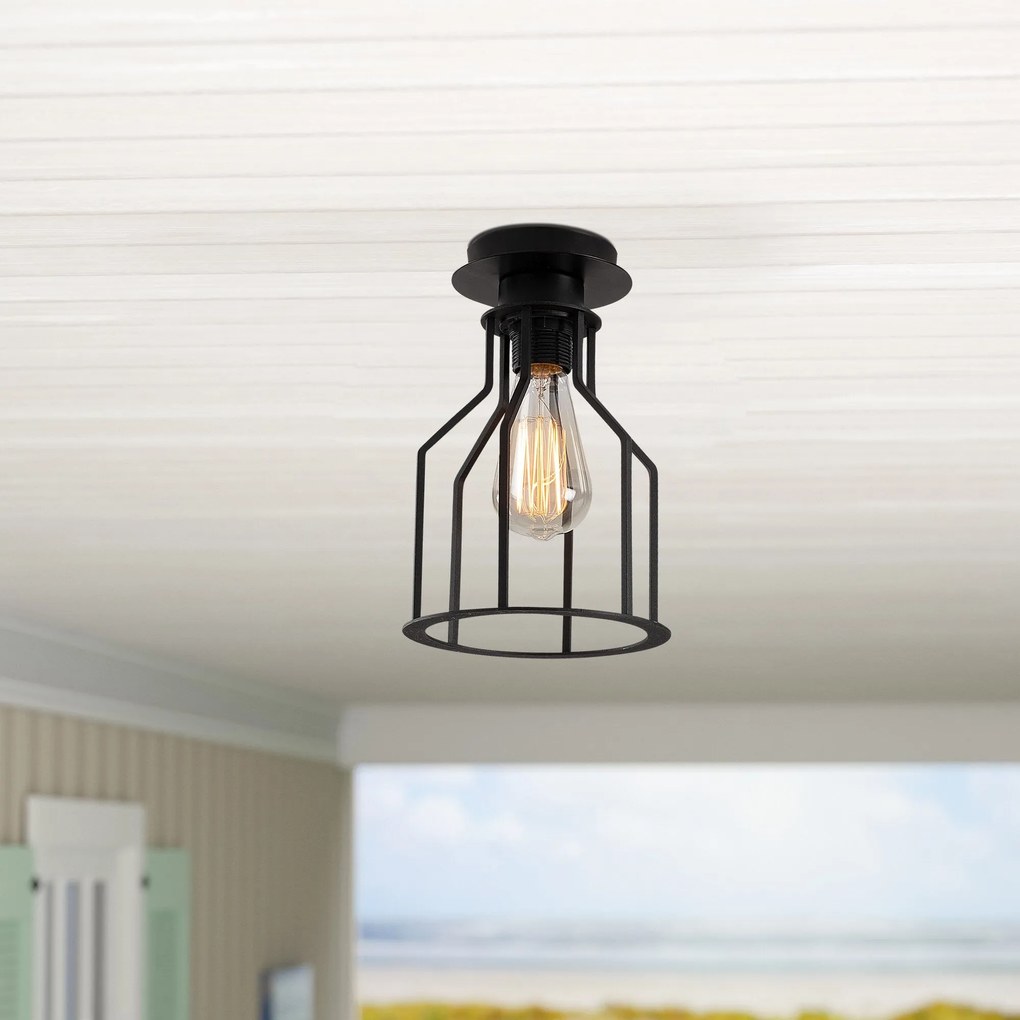 Candeeiro de Teto Alacati – Preto – 17 cm x 26 cm