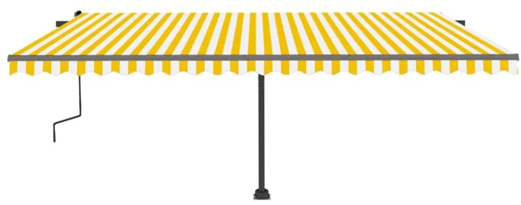 Toldo retrátil manual independente 500x300 cm amarelo e branco