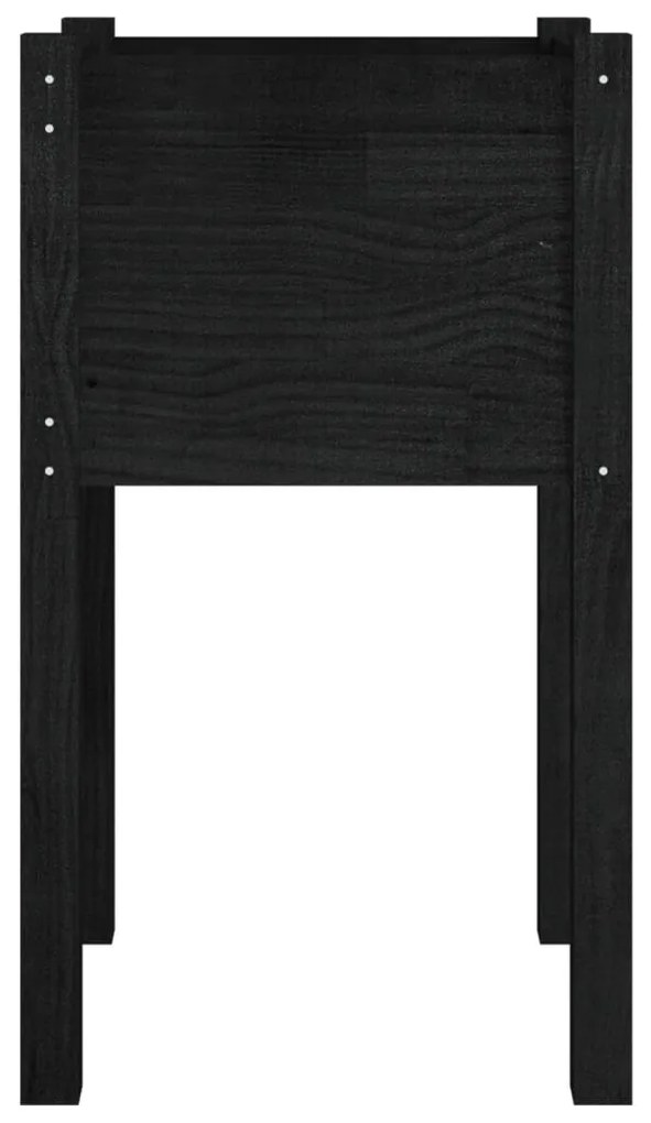 Vasos/floreiras de jardim 2 pcs 40x40x70 cm pinho maciço preto