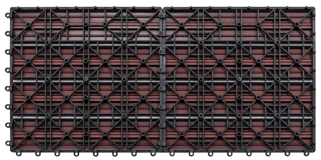 Ladrilhos 60x30 cm 6 pcs 1m² WPC castanho