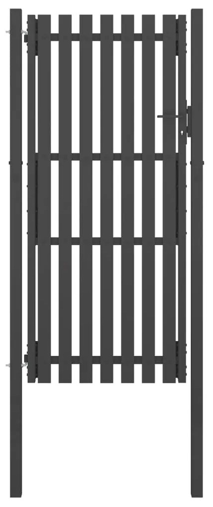 vidaXL Portão de cerca de jardim em aço 100x200 cm antracite
