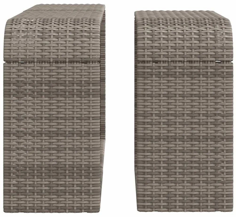 Prateleiras de arrumação 2 pcs vime PE cinzento