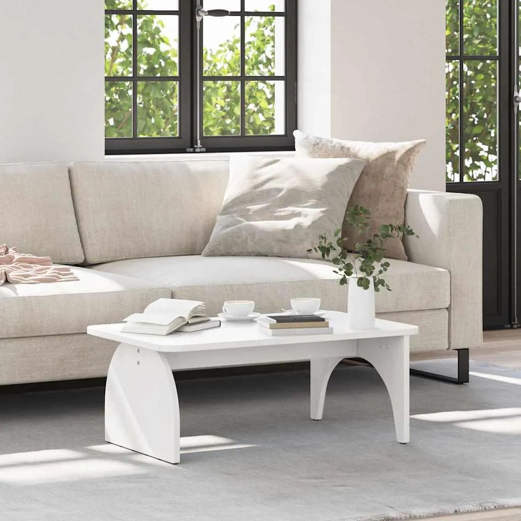 vidaXL Mesa de centro Branco 80 x 50 x 31 cm Madeira de pinho maciça