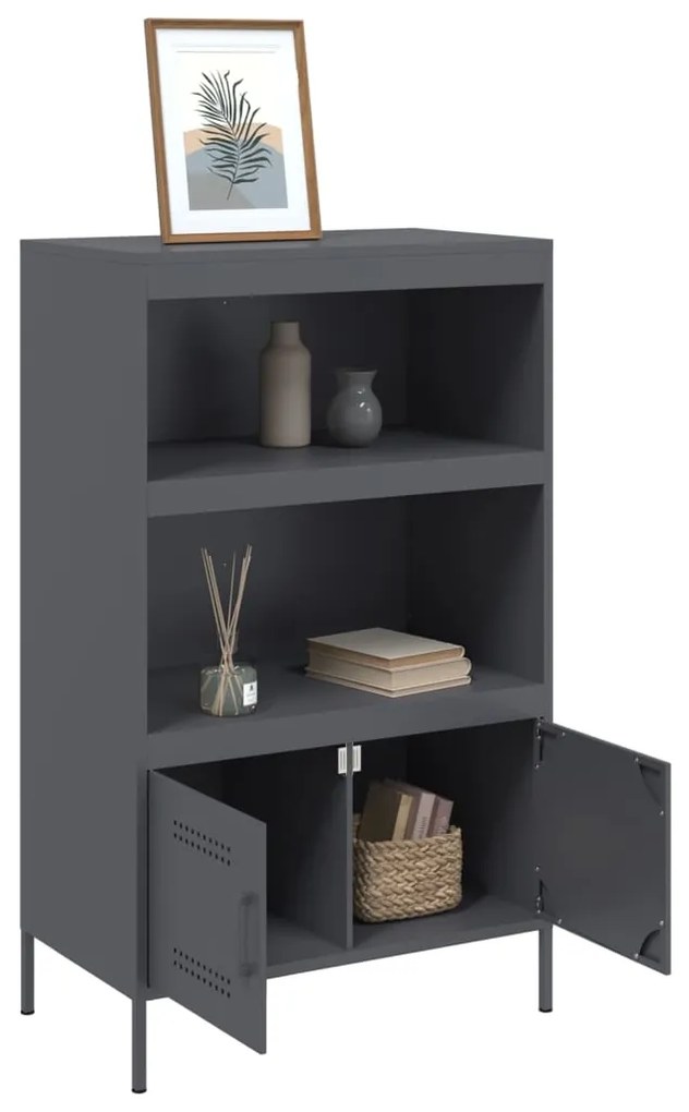 Aparador alto 68x39x113 cm aço antracite
