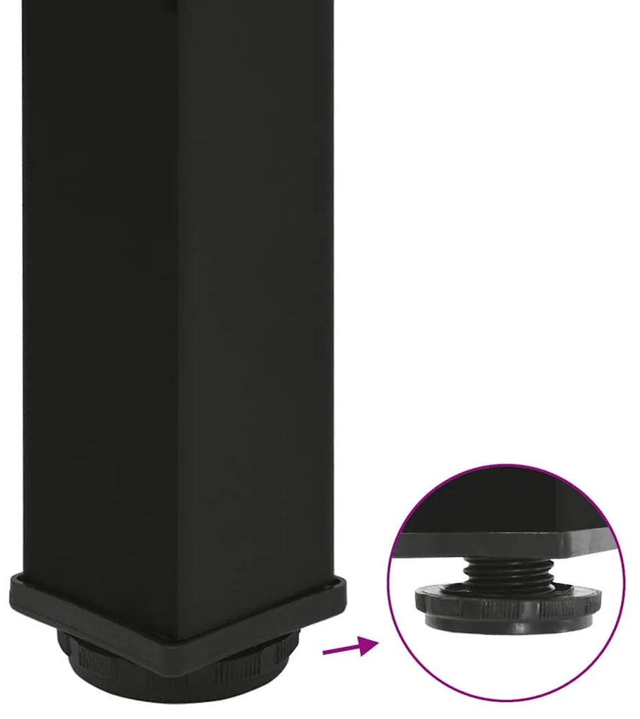 Pés de mesa de console 4 peças, preto, 72-74 cm, aço