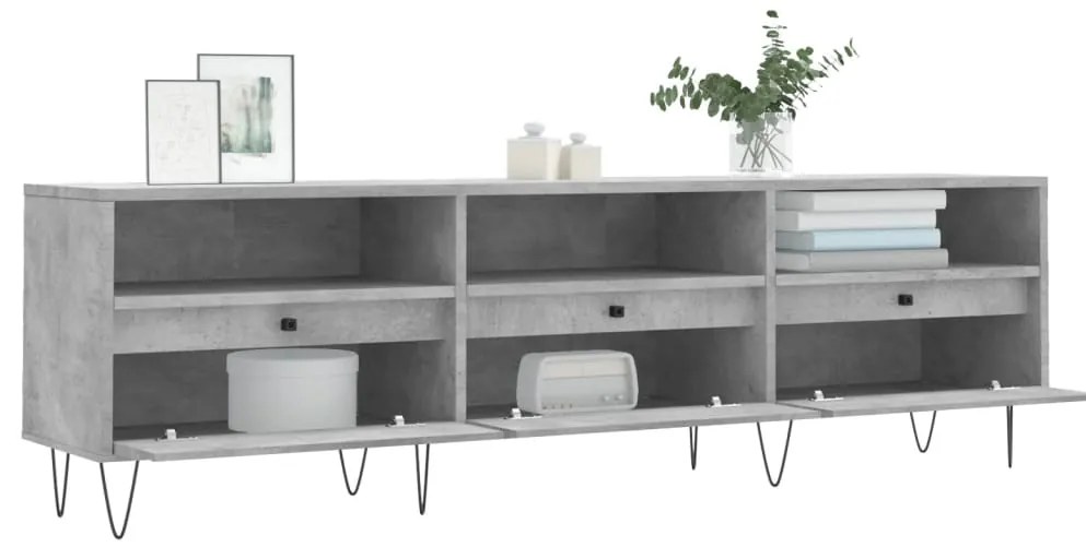 Móvel de TV 150x30x44,5 cm derivados de madeira cinza cimento