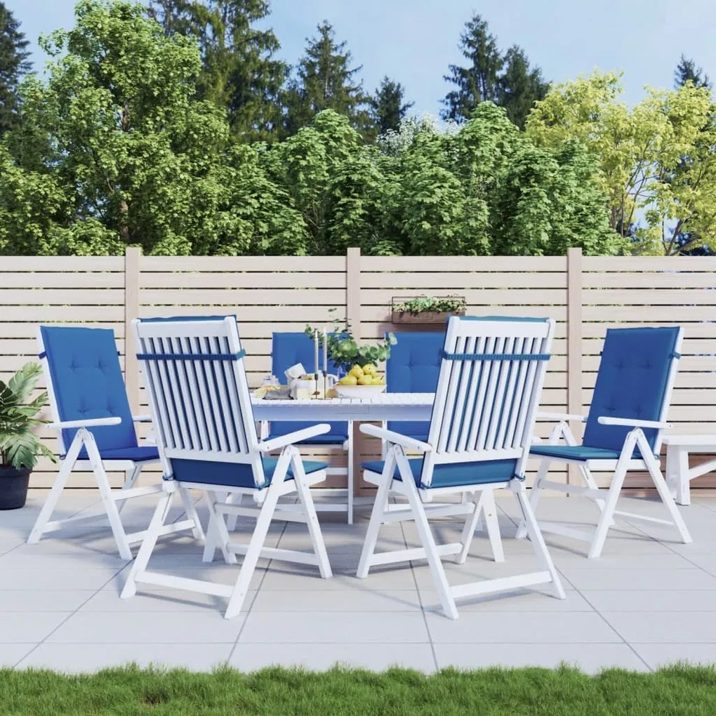 vidaXL Almofadões para cadeiras altas de jardim 6 pcs tecido azul real