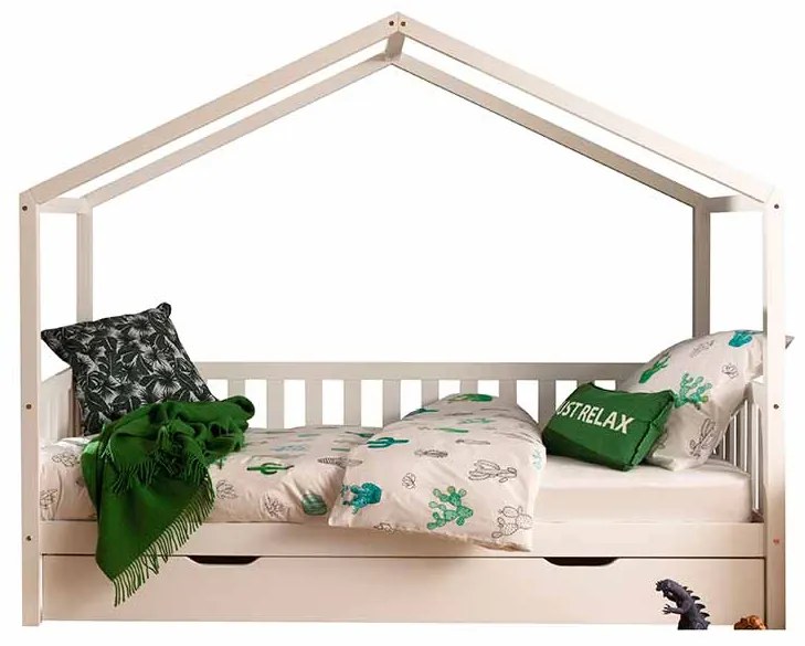 Conjunto Cama infantil de Casa DALLAS Com Ripas 90x200 com gaveta Branca