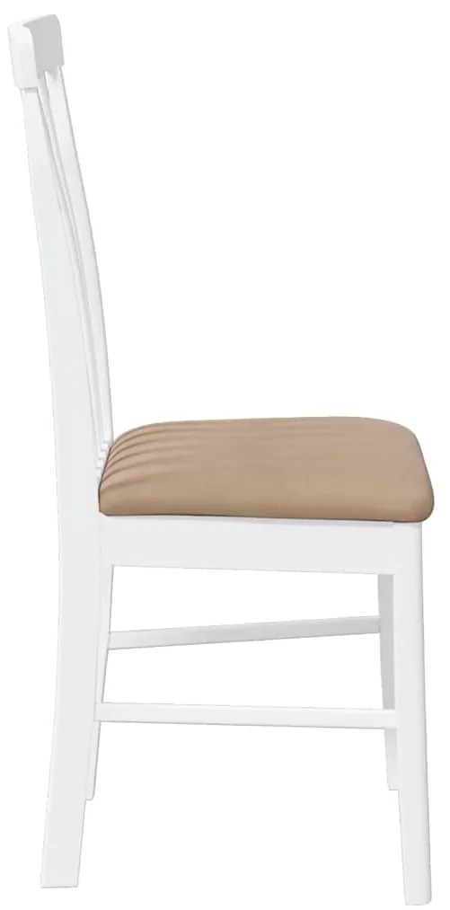 Cadeiras de jantar com almofadões 2 pcs madeira maciça branco