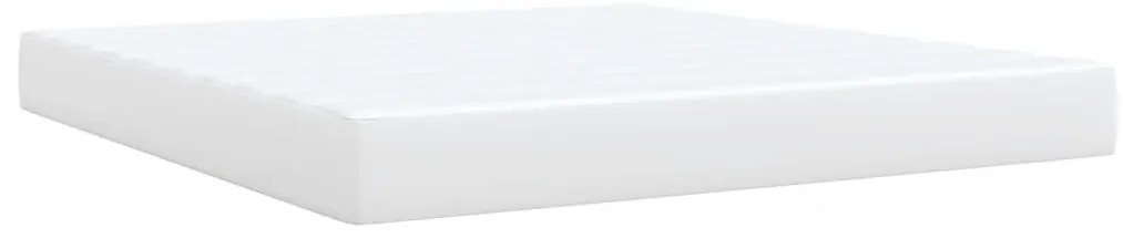 Cama com molas/colchão 180x200 cm couro artificial branco