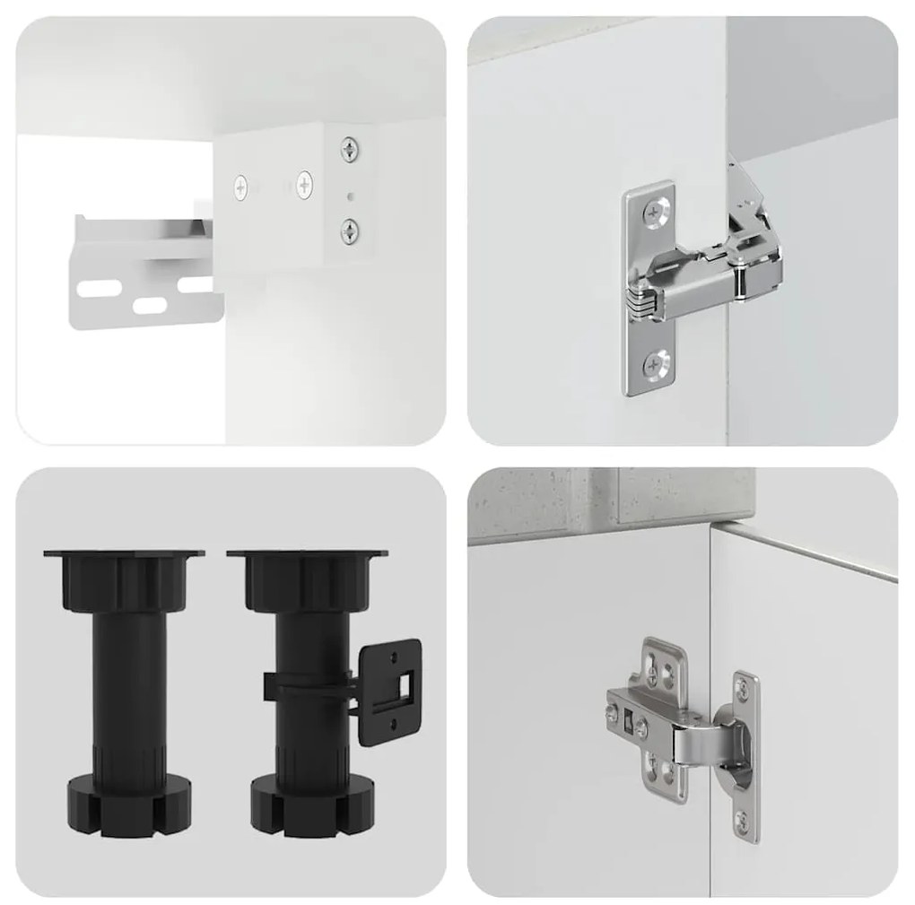8 peças armário de cozinha conjunto Kalmar cinzento cimento