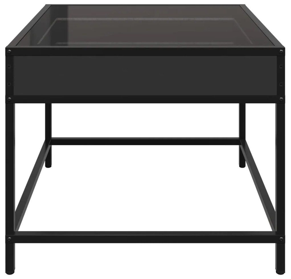 Mesa de centro c/ luzes LED Infinity 50x50x41 cm preto