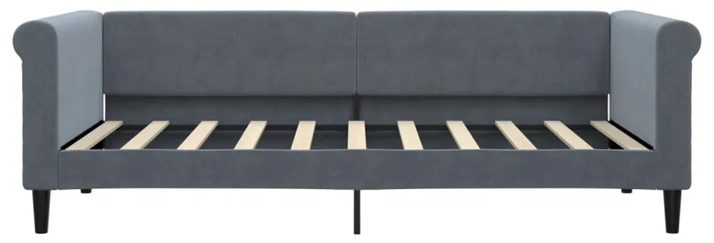 Sofá-cama c/ gavetão e gavetas 90x190 cm veludo cinzento-escuro