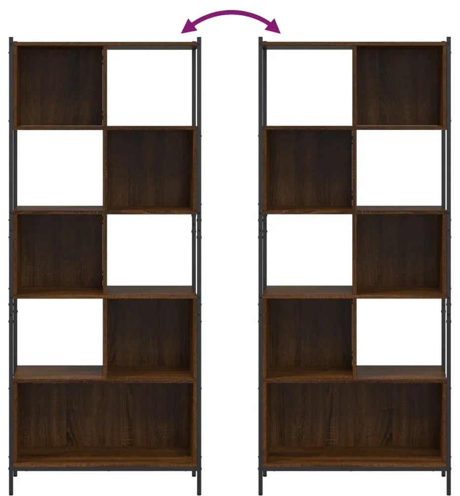 Estante 72x28x172 cm derivados de madeira carvalho castanho