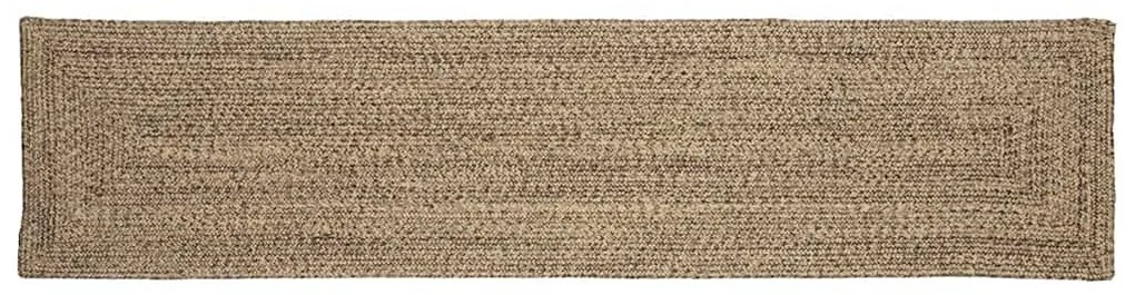 vidaXL Tapetes de área Retangular Natural e Preto 60 x 250 cm Juta