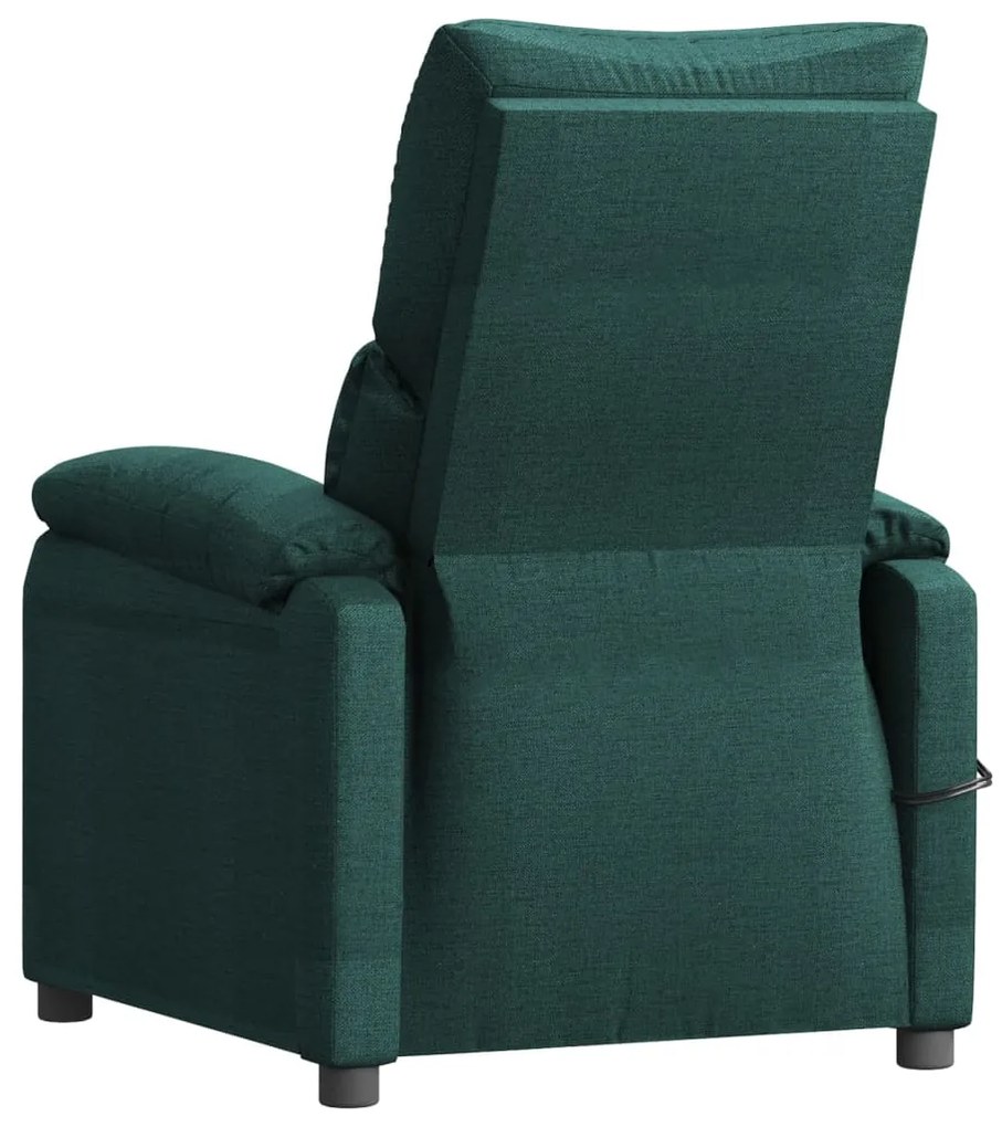 Poltrona de massagens elétrica tecido verde-escuro