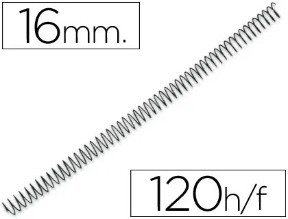 Espiral Q-Connect Metálica 64 5:1 16mm 1,2mm Caixa de 100 Unidades
