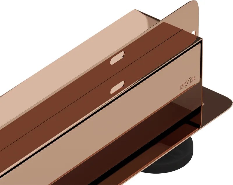 Mexen Flat Wall Ralo linear de parede 2 em 1 60 cm, ouro rosa - 1630060