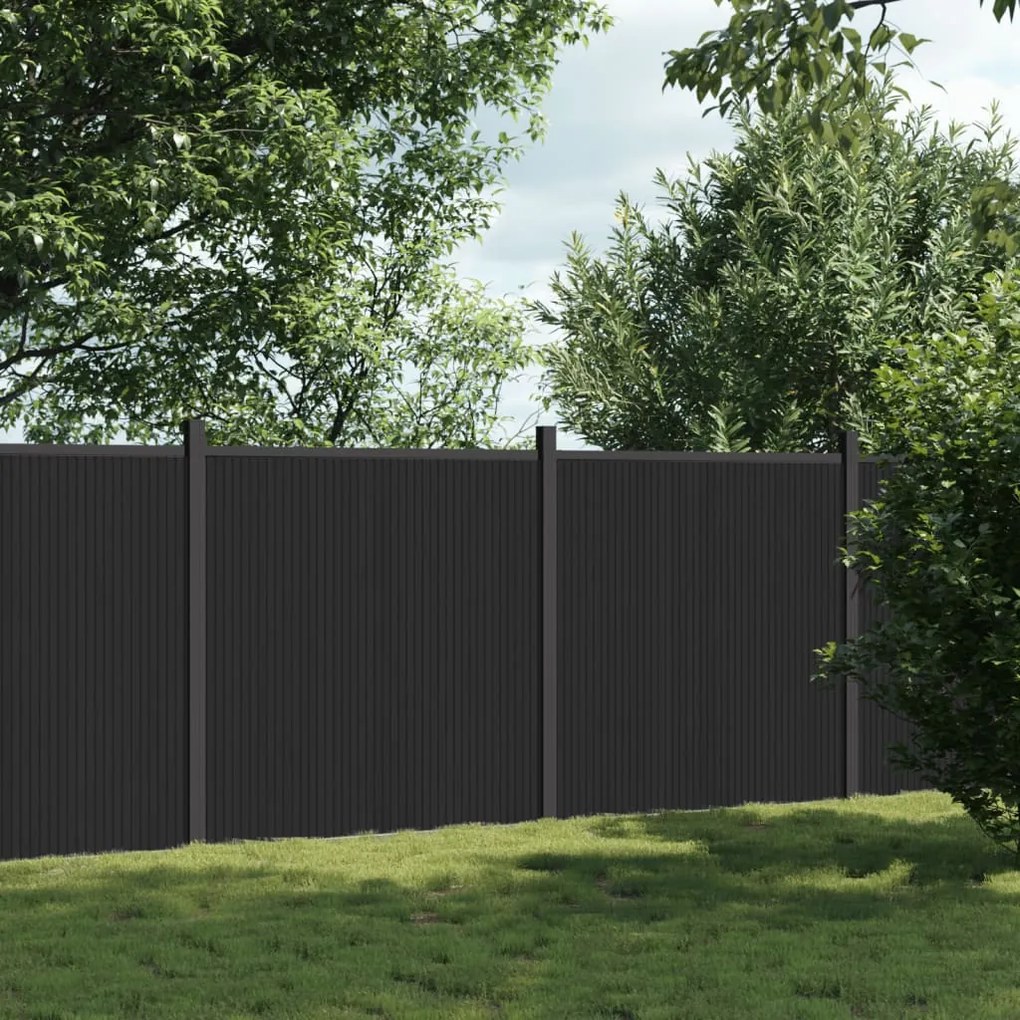 vidaXL Painel de vedação 353x186 cm WPC cinzento
