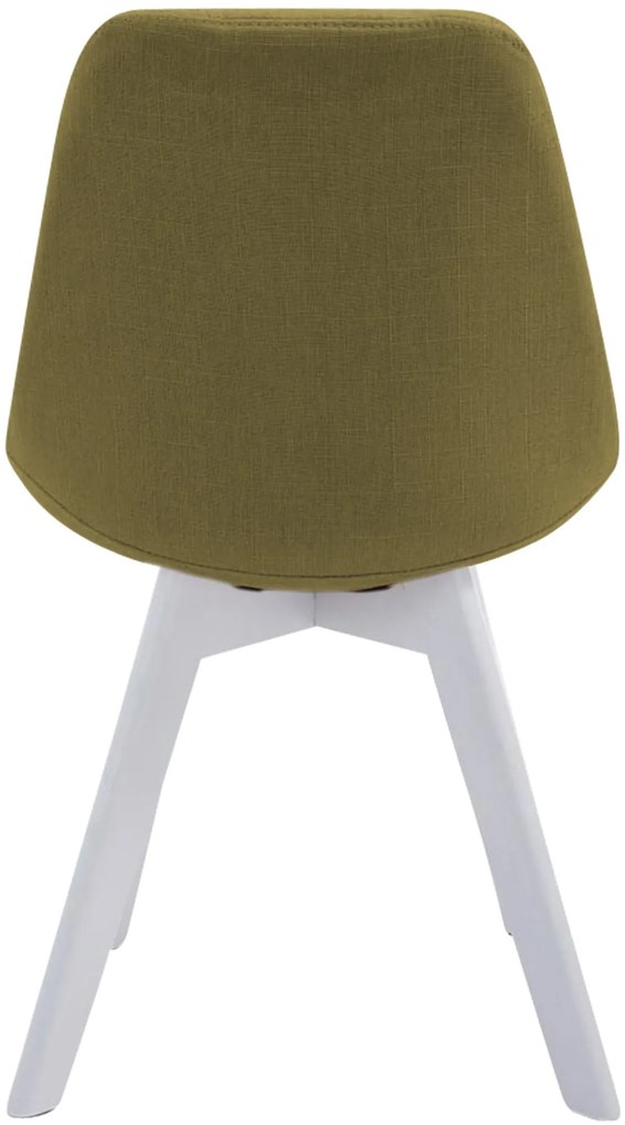 Cadeira de cozinha e sala de jantar Borneo em tecido com estrutura branca 48 x 84 x 55 cm Verde