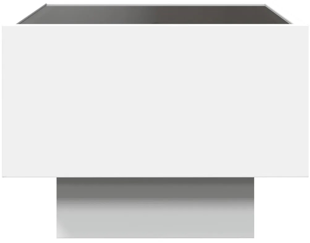 Mesa de cabeceira com luzes LED Infinity 40x40x30 cm branco