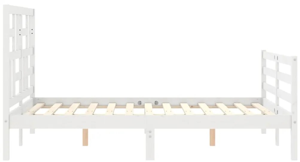 Estrutura de cama com cabeceira 120x200cm madeira maciça branco