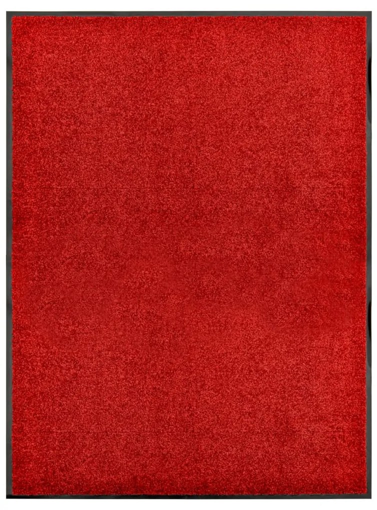 vidaXL Tapete de porta lavável 90x120 cm vermelho