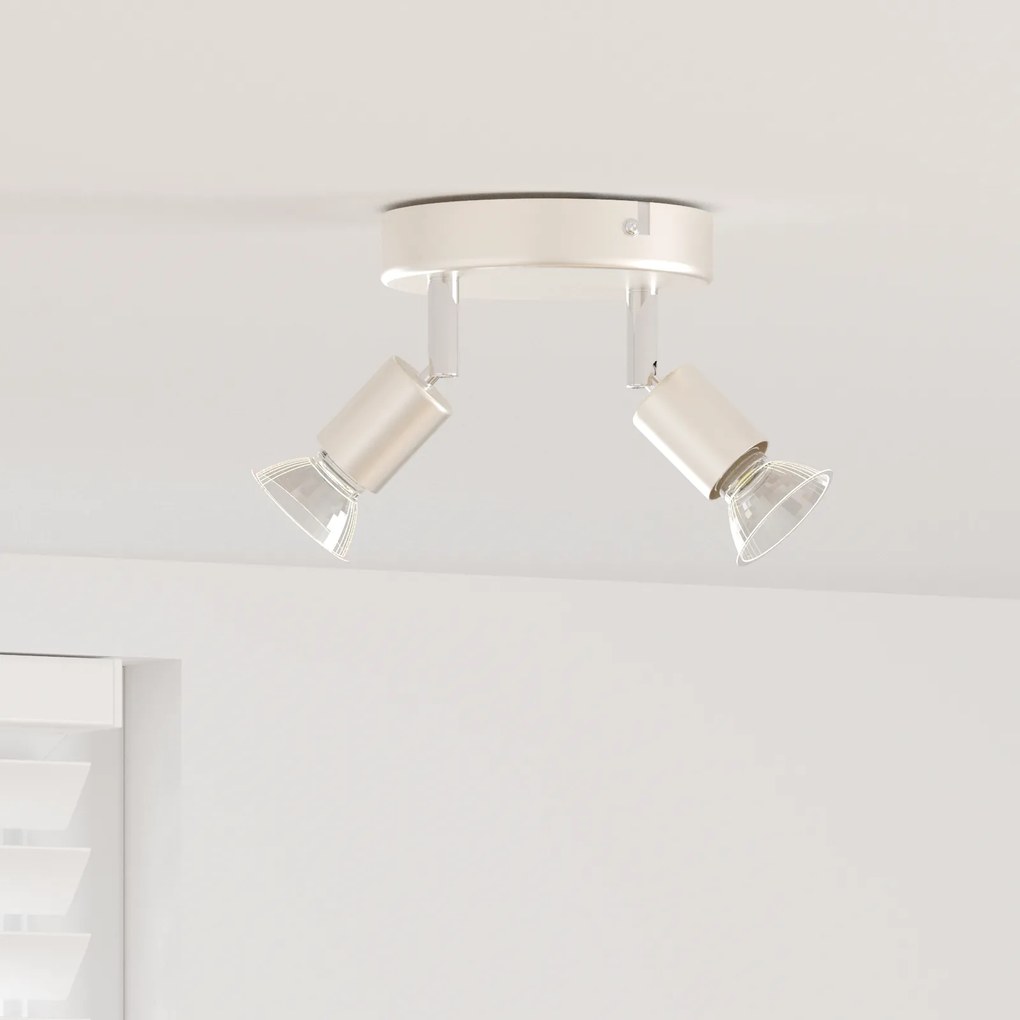 vidaXL Spotlight de Teto 2 Via Ajustável Níquel Escovado GU10