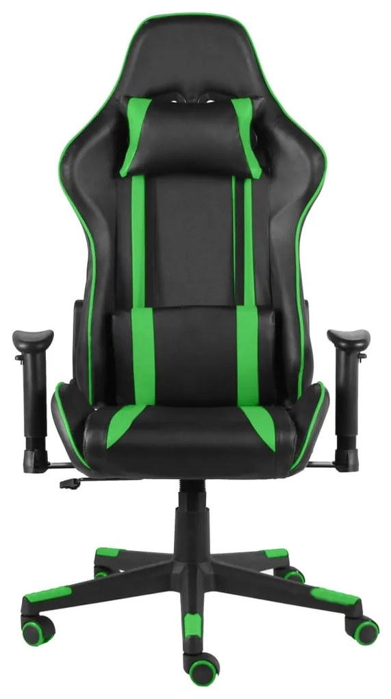 Cadeira de gaming giratória PVC verde