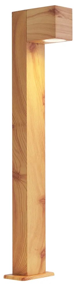 Candeeiro de pé moderno para exterior em alumínio com impressão de madeira 65cm IP44 - Baleno Moderno